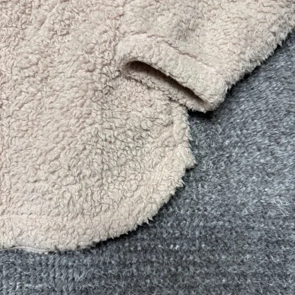 Gap Womens Sherpa Fleece Pullover Sweatshirt Size XXL Beige Quarter Zip - Picture 5 of 6